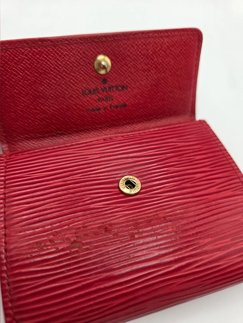 Authentic Louis Vuitton Red Epi Leather Wallet